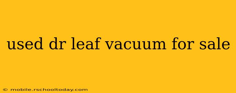 used dr leaf vacuum for sale