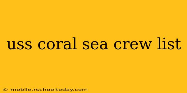uss coral sea crew list