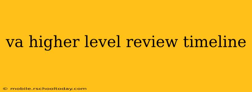 va higher level review timeline