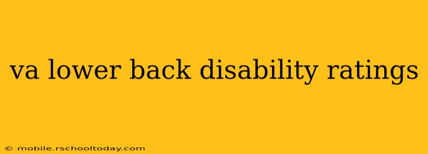 va lower back disability ratings