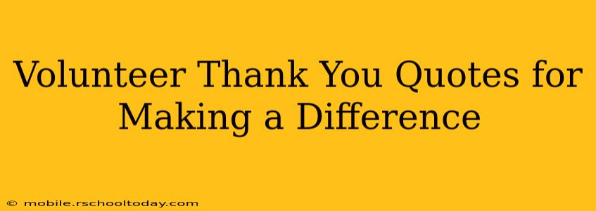 Volunteer Thank You Quotes for Making a Difference