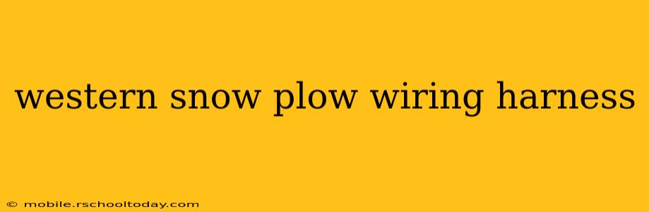 western snow plow wiring harness