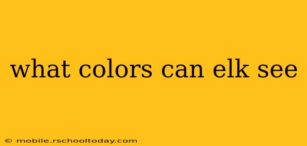what colors can elk see