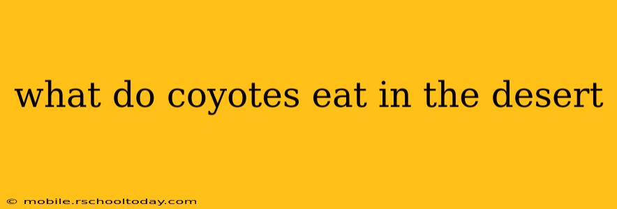 what do coyotes eat in the desert