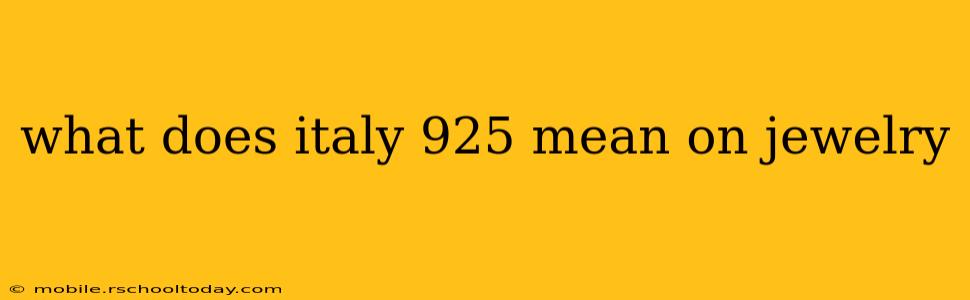 what does italy 925 mean on jewelry
