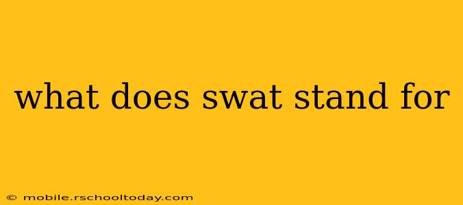 what does swat stand for