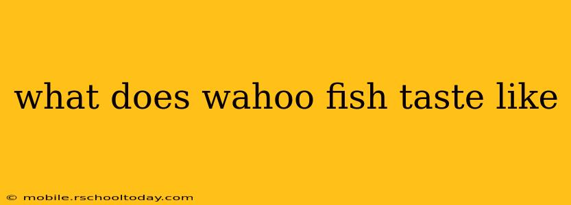 what does wahoo fish taste like