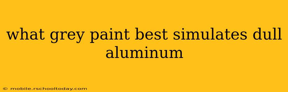 what grey paint best simulates dull aluminum