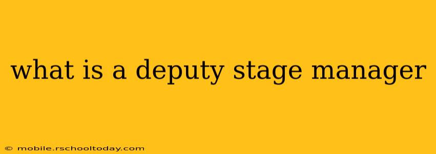 what is a deputy stage manager