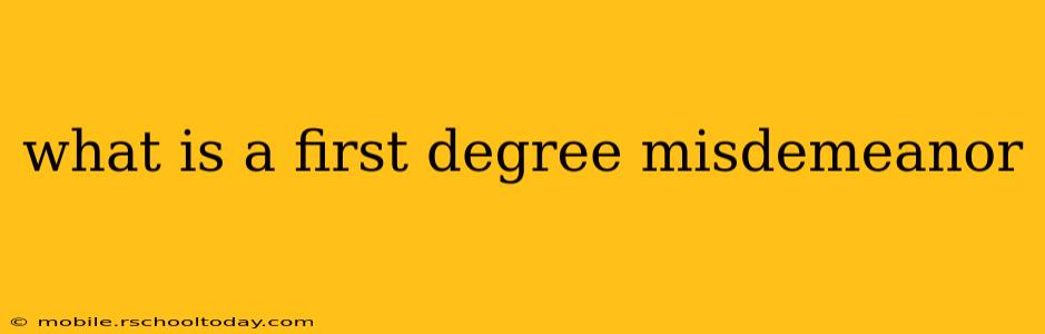 what is a first degree misdemeanor