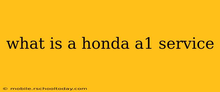 what is a honda a1 service