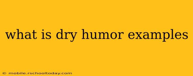 what is dry humor examples