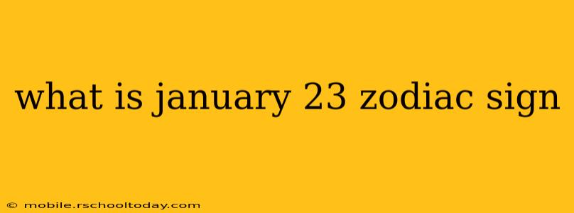 what is january 23 zodiac sign