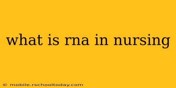 what is rna in nursing