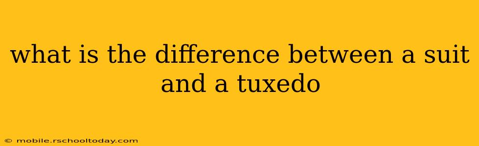 what is the difference between a suit and a tuxedo