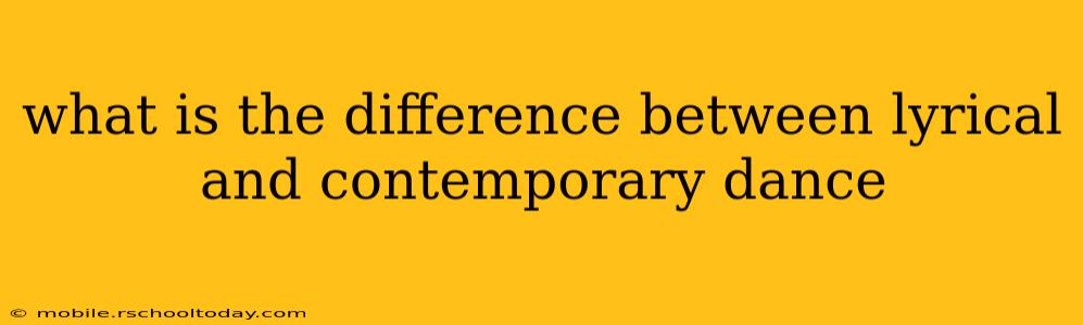 what is the difference between lyrical and contemporary dance