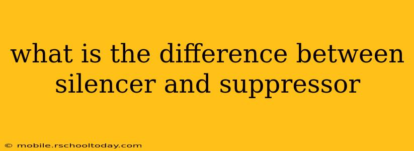 what is the difference between silencer and suppressor