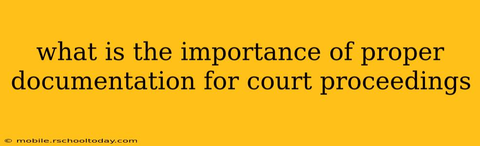 what is the importance of proper documentation for court proceedings