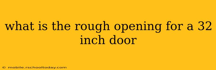 what is the rough opening for a 32 inch door