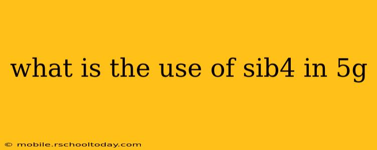 what is the use of sib4 in 5g
