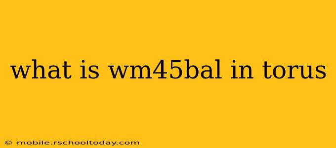 what is wm45bal in torus