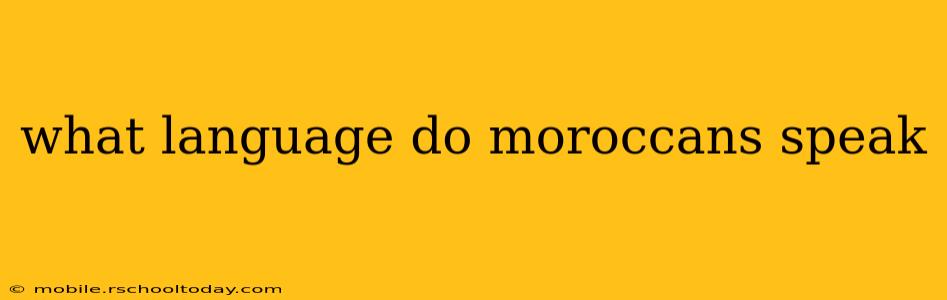 what language do moroccans speak