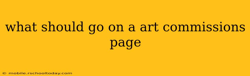 what should go on a art commissions page