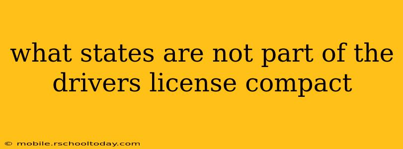 what states are not part of the drivers license compact