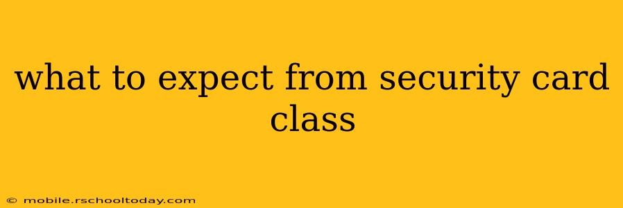 what to expect from security card class