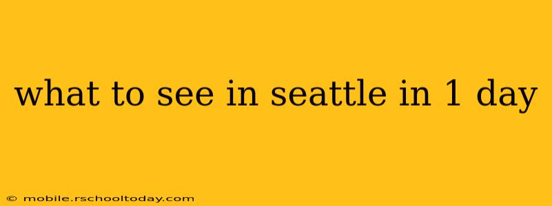 what to see in seattle in 1 day