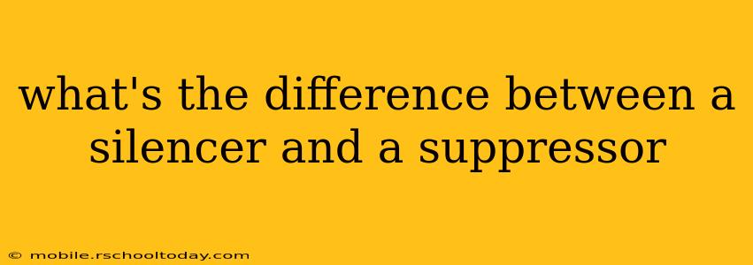 what's the difference between a silencer and a suppressor