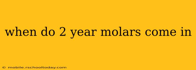 when do 2 year molars come in