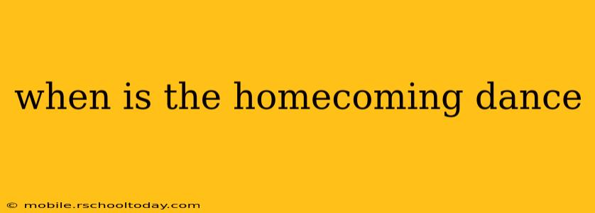 when is the homecoming dance