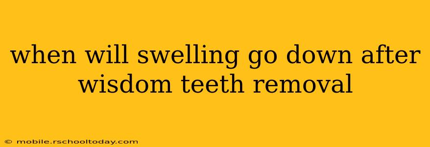 when will swelling go down after wisdom teeth removal