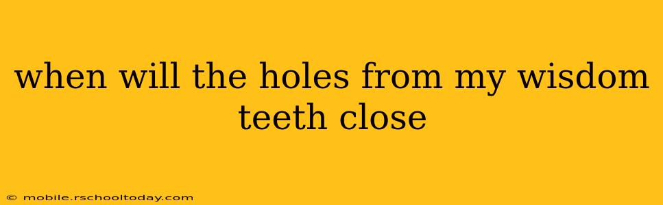 when will the holes from my wisdom teeth close