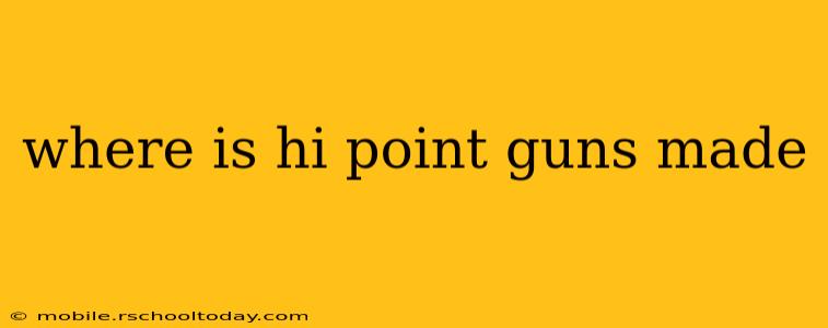 where is hi point guns made