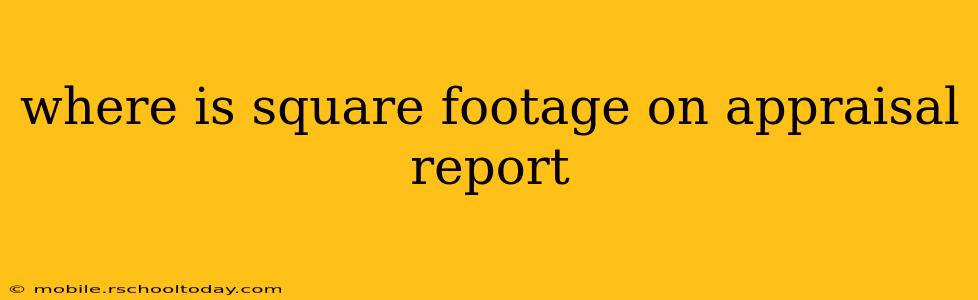 where is square footage on appraisal report