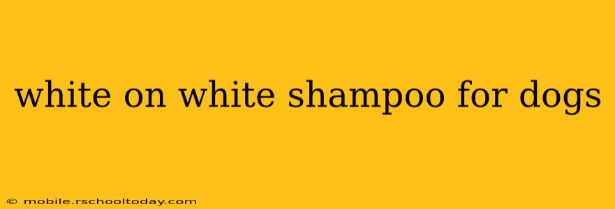 white on white shampoo for dogs