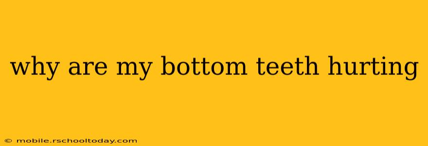 why are my bottom teeth hurting