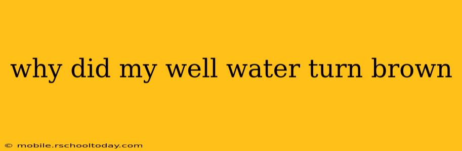 why did my well water turn brown
