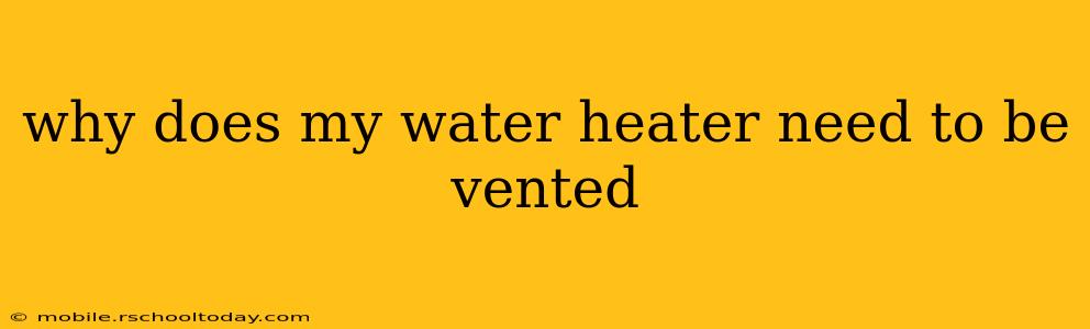 why does my water heater need to be vented