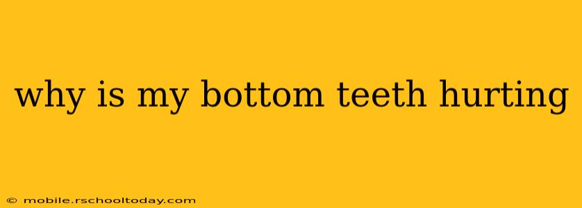 why is my bottom teeth hurting