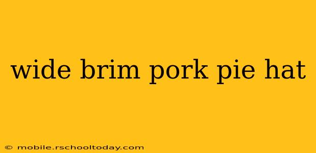 wide brim pork pie hat