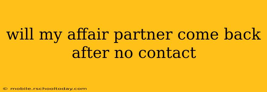 will my affair partner come back after no contact