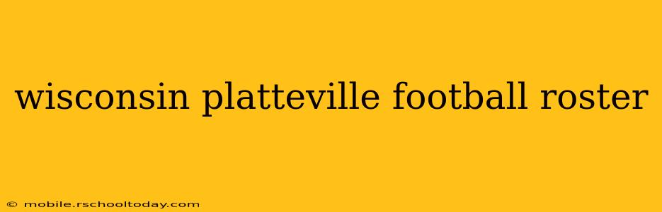wisconsin platteville football roster