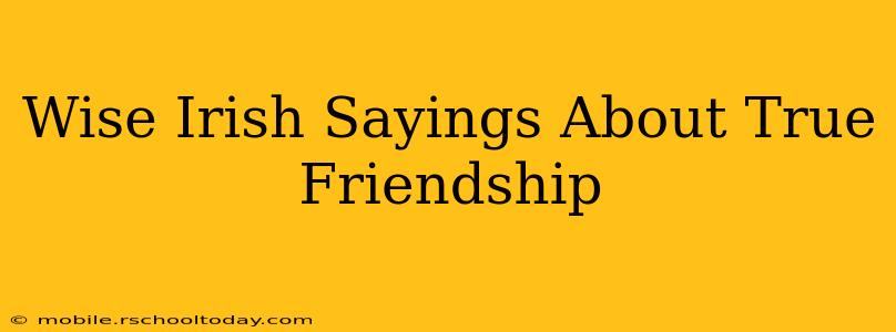 Wise Irish Sayings About True Friendship