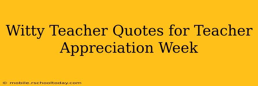 Witty Teacher Quotes for Teacher Appreciation Week