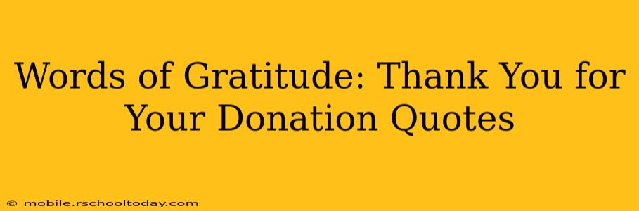 Words of Gratitude: Thank You for Your Donation Quotes