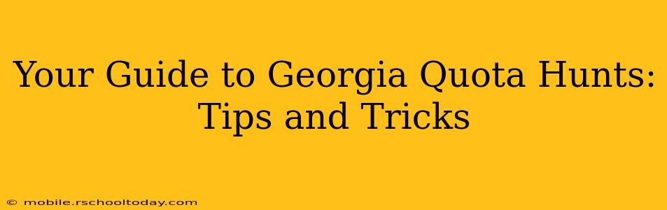 Your Guide to Georgia Quota Hunts: Tips and Tricks