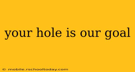 your hole is our goal